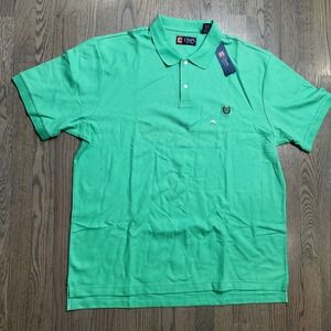 Chaps Mens Polo Shirt Short Sleeve Green Embroidered Logo Casual XXL